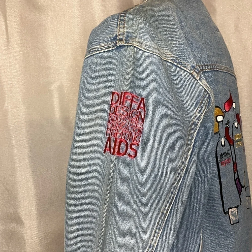 1990s Vintage Gap denim Absolut Vodka Promo Jacket small - Picture 6 of 7